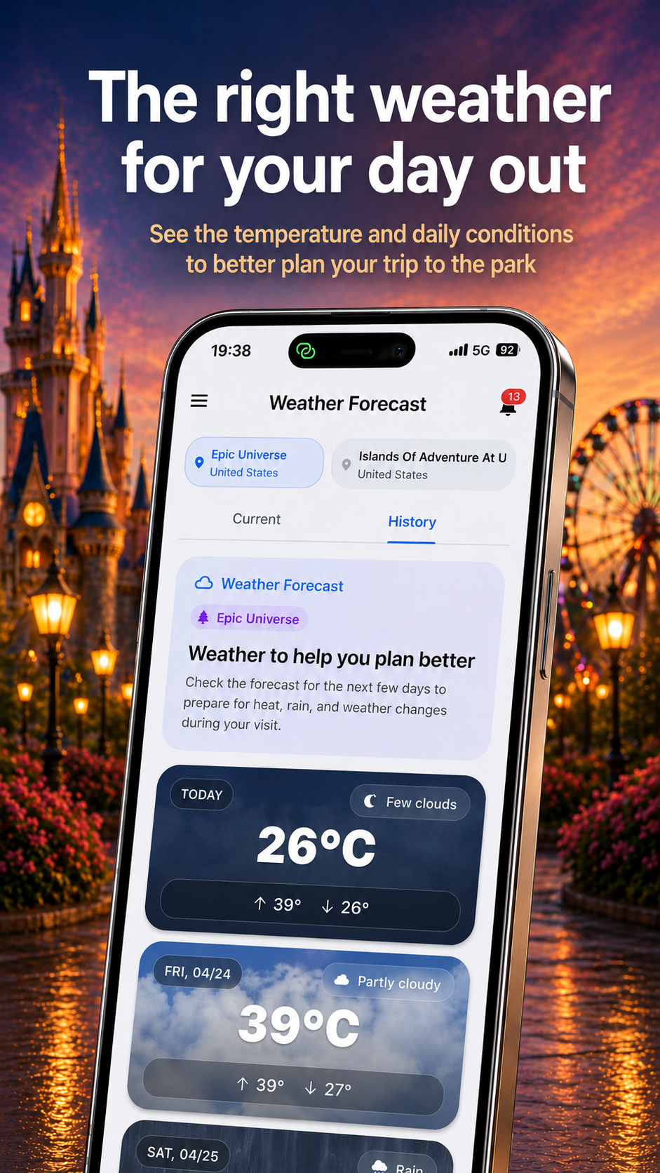 MyParkDay: the right weather for your day out