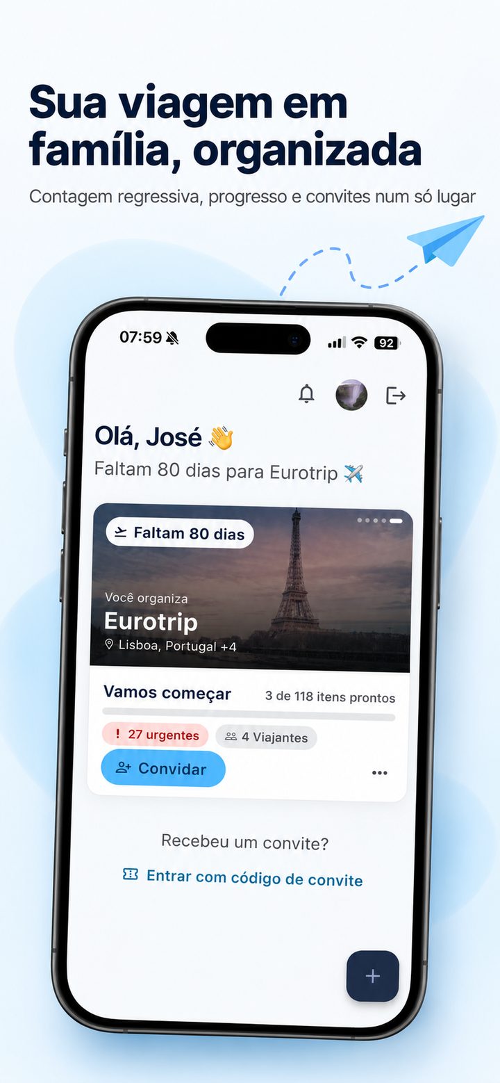 Sua viagem em família, organizada