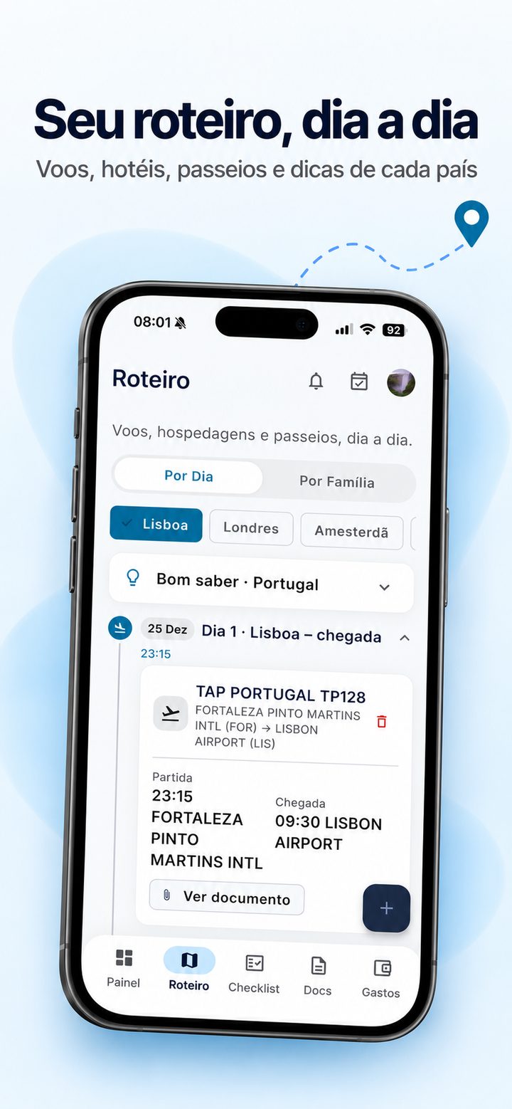 Seu roteiro, dia a dia