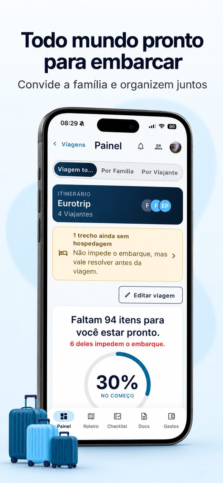 Todo mundo pronto para embarcar