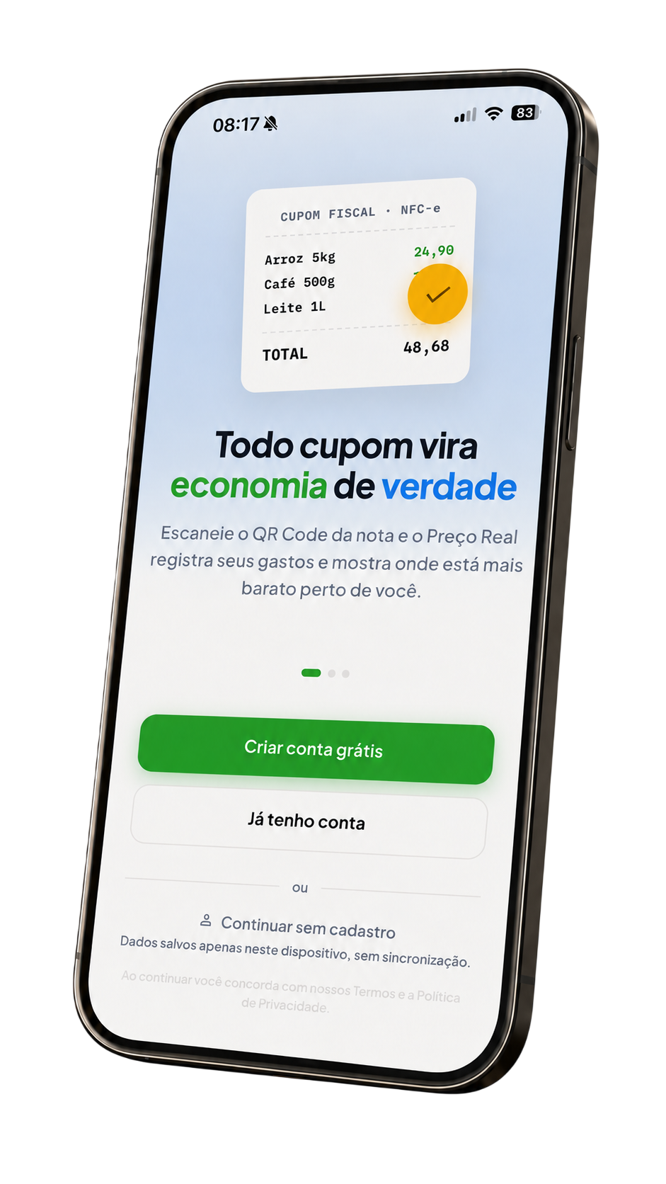 Preço Real — escaneie cupom fiscal