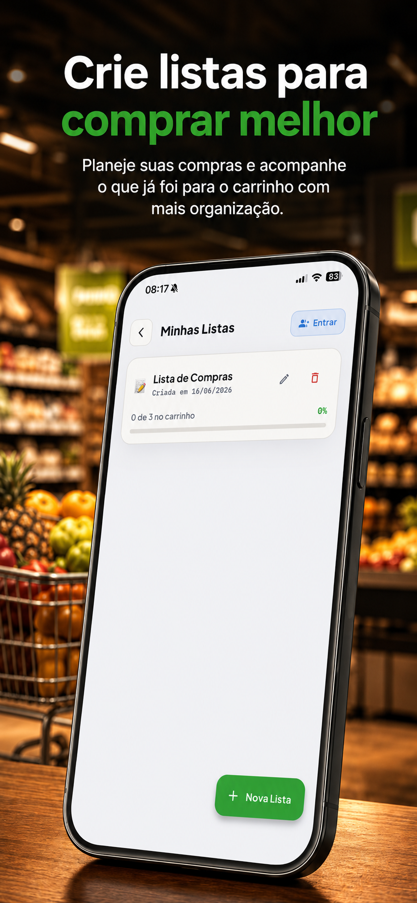 Crie listas para comprar melhor