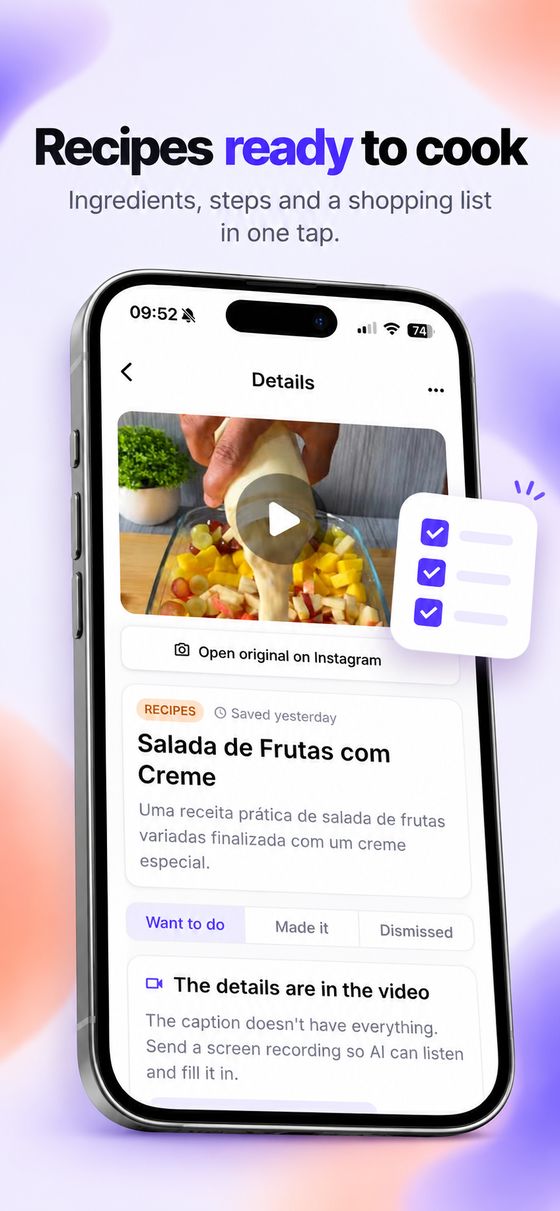 Recipes ready to cook