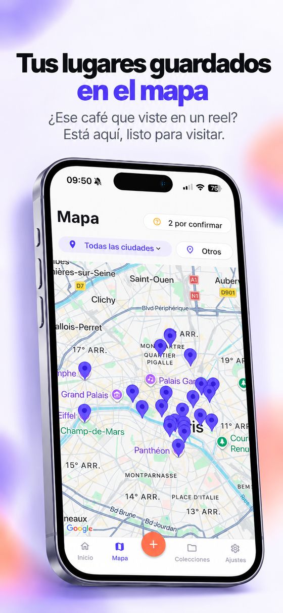 Tus lugares guardados en el mapa